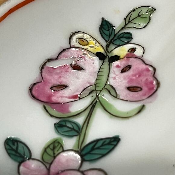 Neiman Marcus Trinket Tray Vintage Chinese  Chinoiserie Hand Painted Floral - Picture 12 of 13